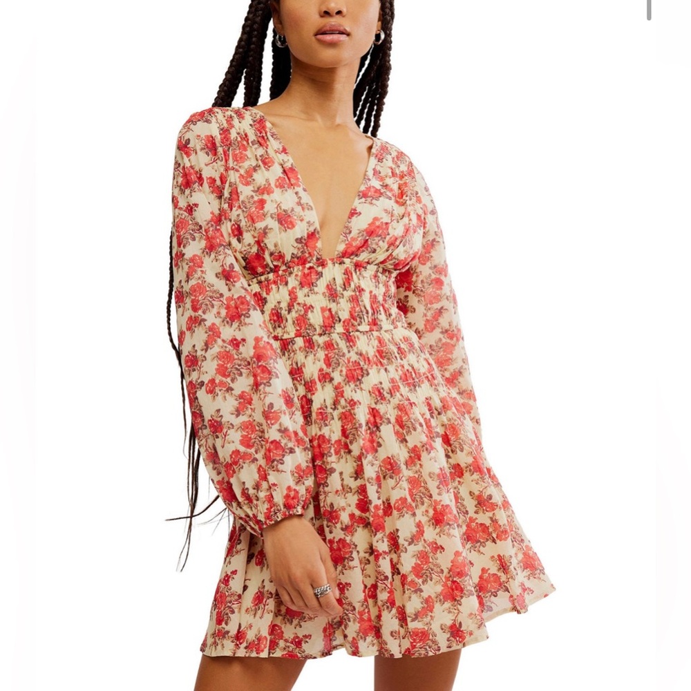 Free People Keep You Smocked Mini Dress